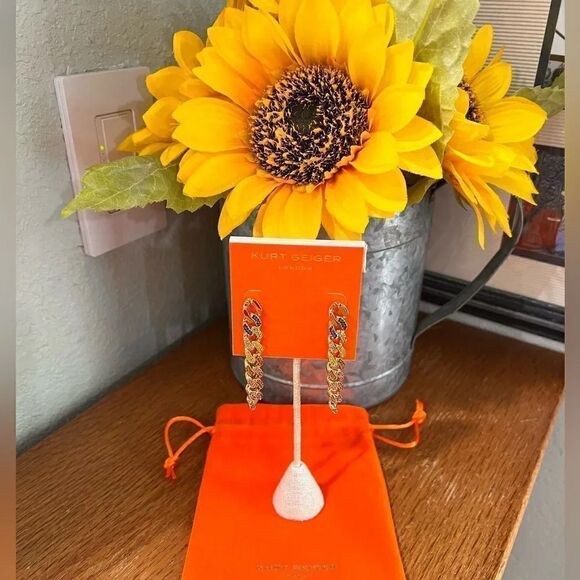 NWT Kurt Geiger London
Rainbow Pave Link Linear Earrings #TSER - Picture 1 of 9